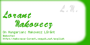 lorant makovecz business card