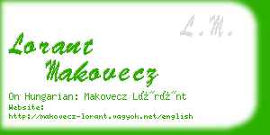 lorant makovecz business card